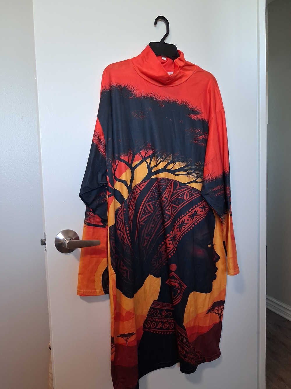 African Sunset Decorative Wall Tapestry - Orange and Black